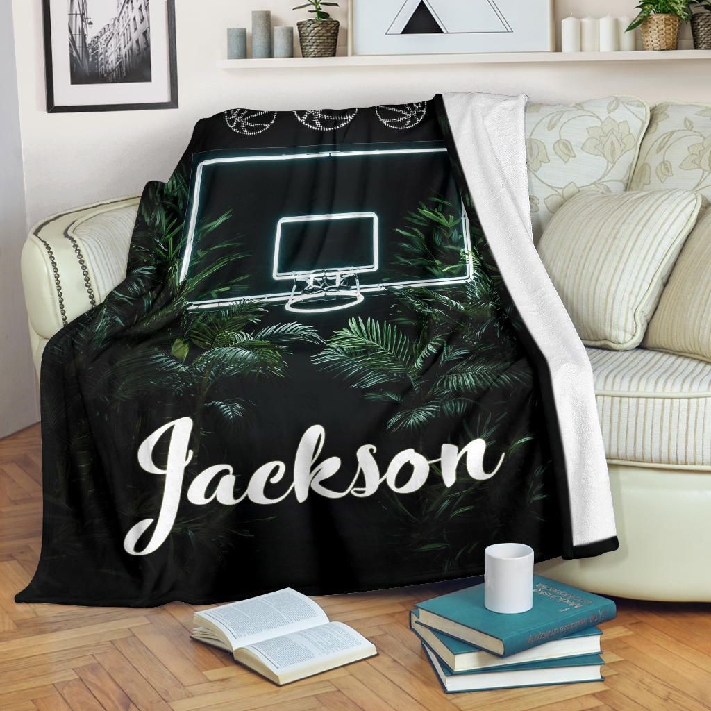 Ohaprints-Fleece-Sherpa-Blanket-Basketball-Gift-For-Son-Boy-Men-Custom-Personalized-Name-Soft-Throw-Blanket-1723-Fleece Blanket