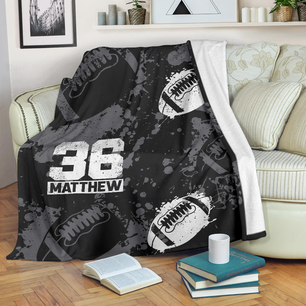 Ohaprints-Fleece-Sherpa-Blanket-American-Football-Gift-For-Son-Boy-Men-Custom-Personalized-Name-Number-Soft-Throw-Blanket-1346-Sherpa Blanket