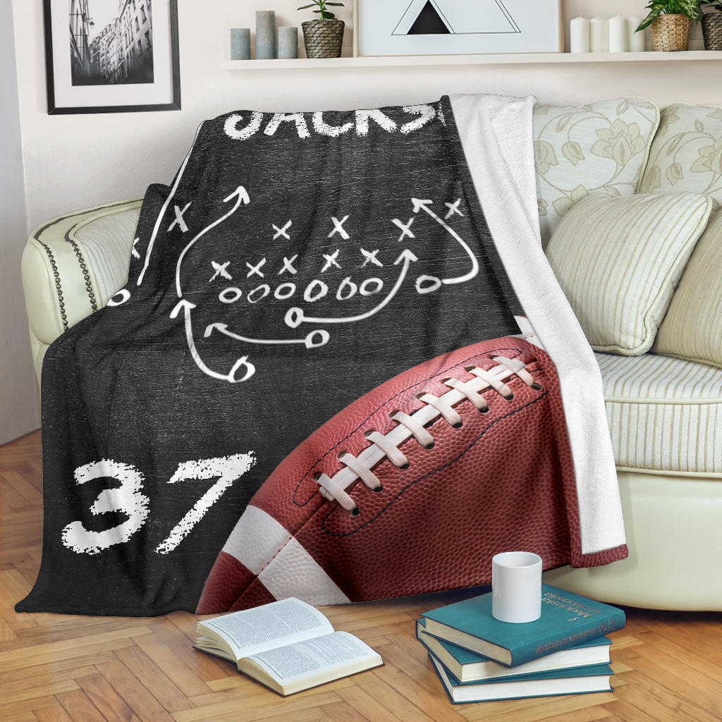 Ohaprints-Fleece-Sherpa-Blanket-American-Football-Gift-For-Son-Boy-Men-Custom-Personalized-Name-Number-Soft-Throw-Blanket-1371-Fleece Blanket