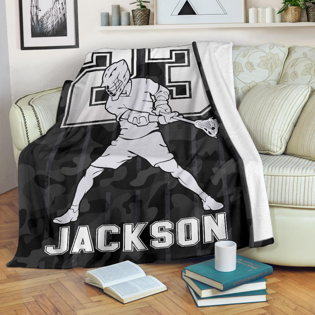 Ohaprints-Fleece-Sherpa-Blanket-Lacrosse-Dark-Camo-Player-Gift-For-Fan-Lovers-Custom-Personalized-Name-Number-Soft-Throw-Blanket-1772-Fleece Blanket