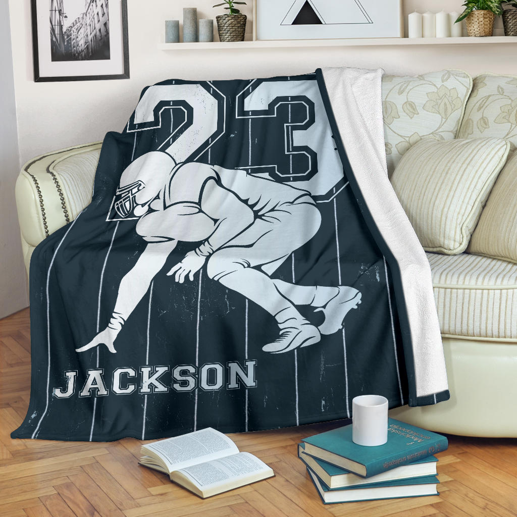 Ohaprints-Fleece-Sherpa-Blanket-American-Football-Gift-For-Son-Boy-Men-Custom-Personalized-Name-Number-Soft-Throw-Blanket-1541-Sherpa Blanket