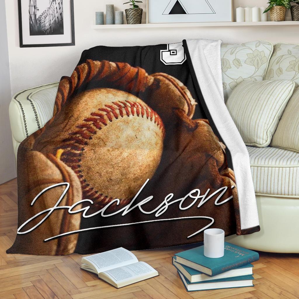 Ohaprints-Fleece-Sherpa-Blanket-Baseball-Gift-For-Son-Boy-Custom-Personalized-Name-Number-Soft-Throw-Blanket-1474-Fleece Blanket