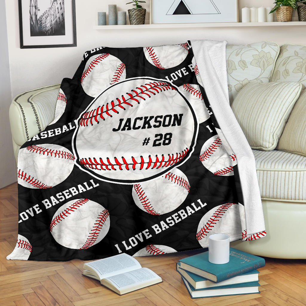 Ohaprints-Fleece-Sherpa-Blanket-Baseball-Gift-For-Son-Boy-Custom-Personalized-Name-Number-Soft-Throw-Blanket-1467-Fleece Blanket