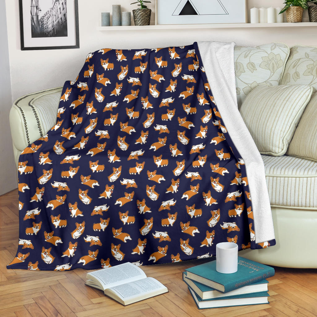 Ohaprints-Fleece-Sherpa-Blanket-Corgi-Dog-Cute-Lovely-Gift-For-Dog-Lover-Pet-Animals-Soft-Throw-Blanket-1794-Fleece Blanket