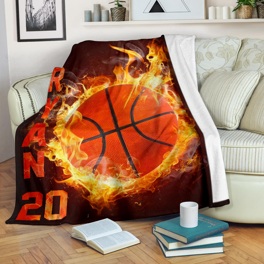 Ohaprints-Fleece-Sherpa-Blanket-Basketball-Gift-For-Son-Boy-Men-Custom-Personalized-Name-Number-Soft-Throw-Blanket-1607-Fleece Blanket