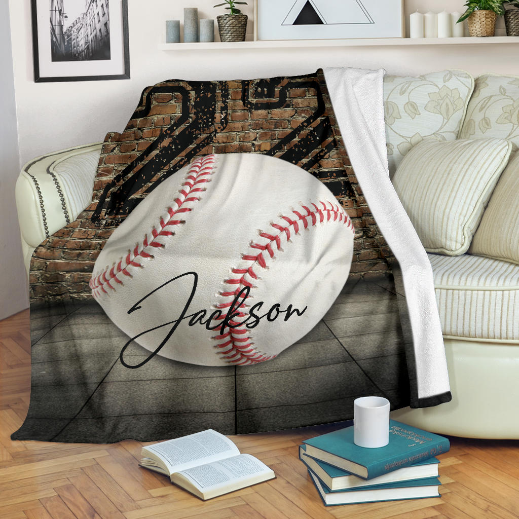 Ohaprints-Fleece-Sherpa-Blanket-Baseball-Gift-For-Son-Boy-Custom-Personalized-Name-Number-Soft-Throw-Blanket-1476-Fleece Blanket