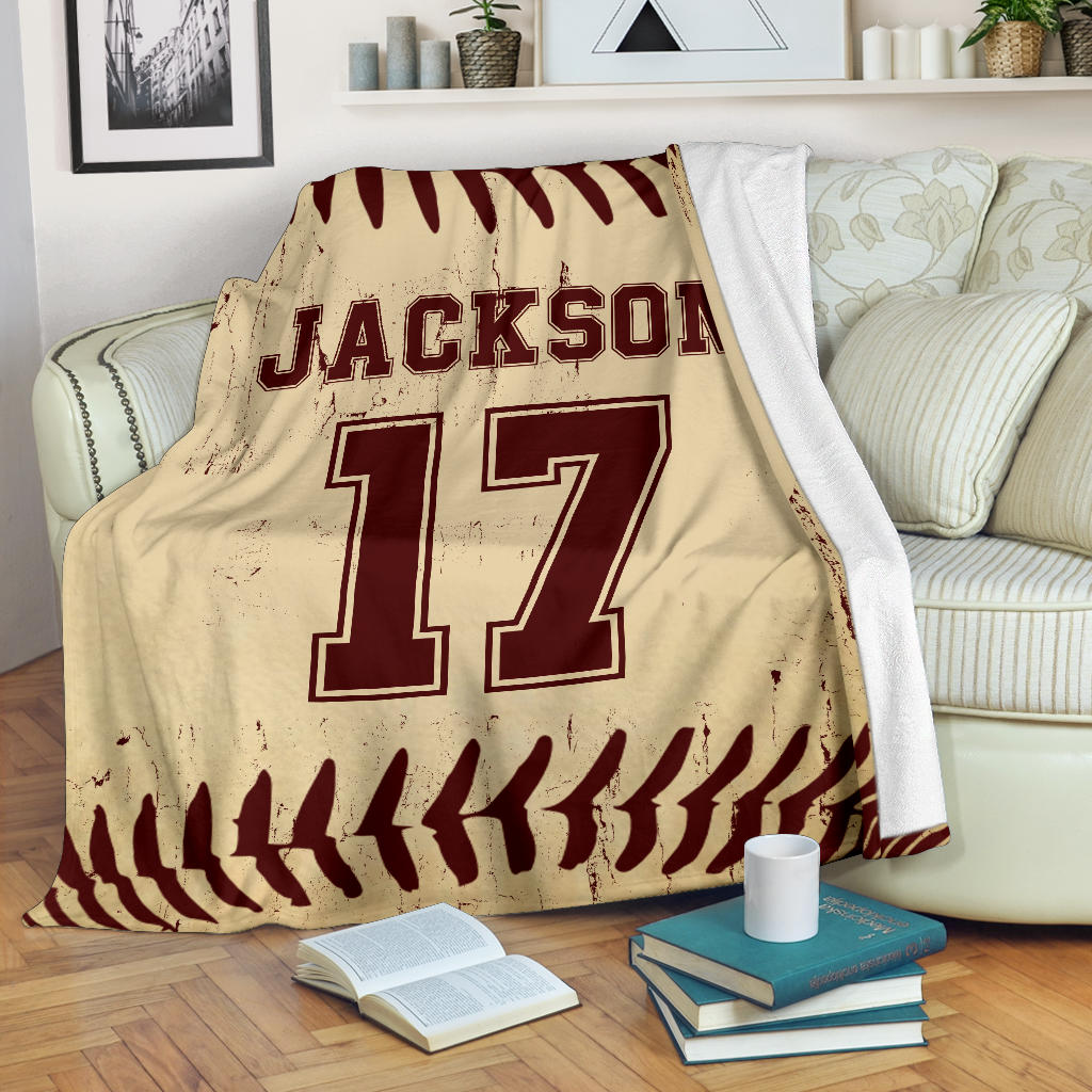 Ohaprints-Fleece-Sherpa-Blanket-Baseball-Gift-For-Son-Boy-Custom-Personalized-Name-Number-Soft-Throw-Blanket-1503-Fleece Blanket