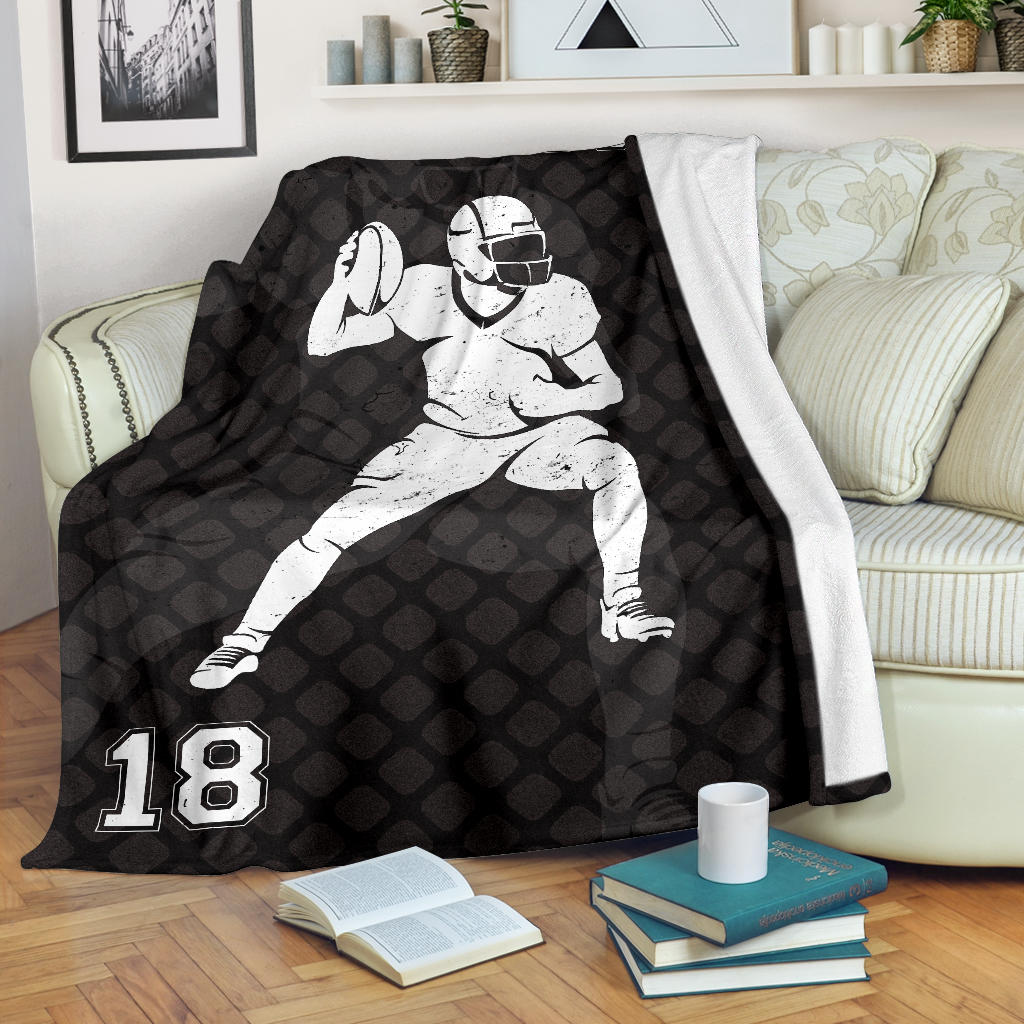 Ohaprints-Fleece-Sherpa-Blanket-American-Football-Gift-For-Son-Boy-Men-Custom-Personalized-Name-Number-Soft-Throw-Blanket-1389-Sherpa Blanket