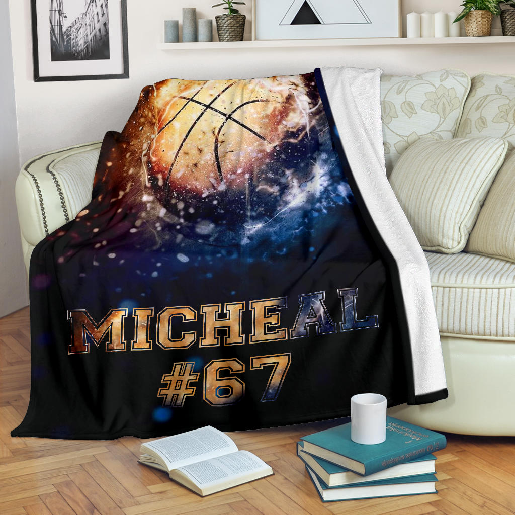 Ohaprints-Fleece-Sherpa-Blanket-Basketball-Gift-For-Son-Boy-Men-Custom-Personalized-Name-Number-Soft-Throw-Blanket-1693-Fleece Blanket