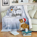 Ohaprints-Fleece-Sherpa-Blanket-Life-Is-Better-With-A-French-Bulldog-Puppy-Dog-Wear-Christmas-Hat-White-Soft-Throw-Blanket-1790-Fleece Blanket