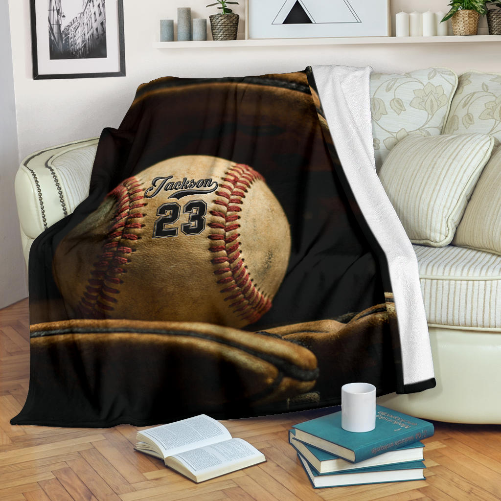 Ohaprints-Fleece-Sherpa-Blanket-Baseball-Gift-For-Son-Boy-Custom-Personalized-Name-Number-Soft-Throw-Blanket-1879-Fleece Blanket