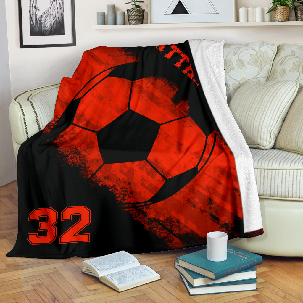 Ohaprints-Fleece-Sherpa-Blanket-Soccer-Red-Black-Ball-Custom-Personalized-Name-Number-Soft-Throw-Blanket-1861-Sherpa Blanket