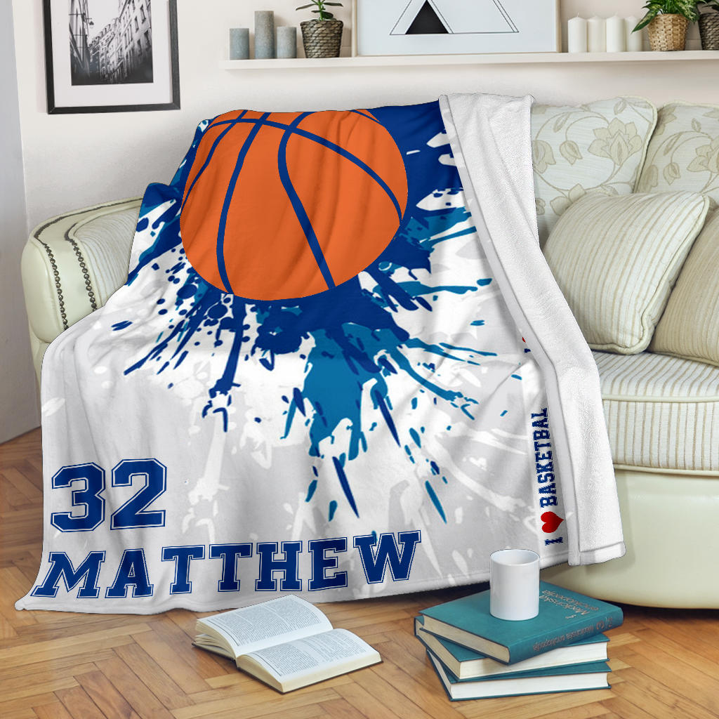 Ohaprints-Fleece-Sherpa-Blanket-Basketball-Gift-For-Son-Boy-Men-Custom-Personalized-Name-Number-Soft-Throw-Blanket-1610-Fleece Blanket