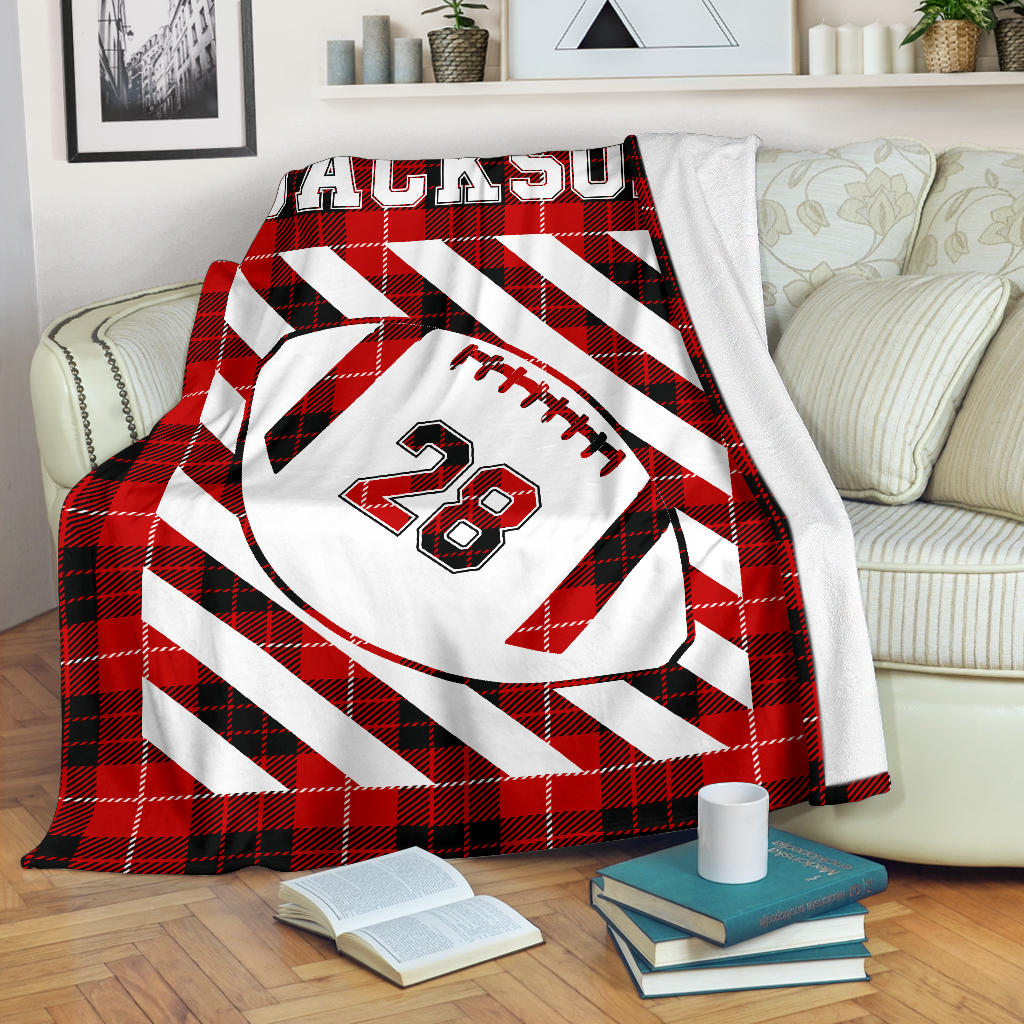 Ohaprints-Fleece-Sherpa-Blanket-American-Football-Gift-For-Son-Boy-Men-Custom-Personalized-Name-Number-Soft-Throw-Blanket-1246-Fleece Blanket