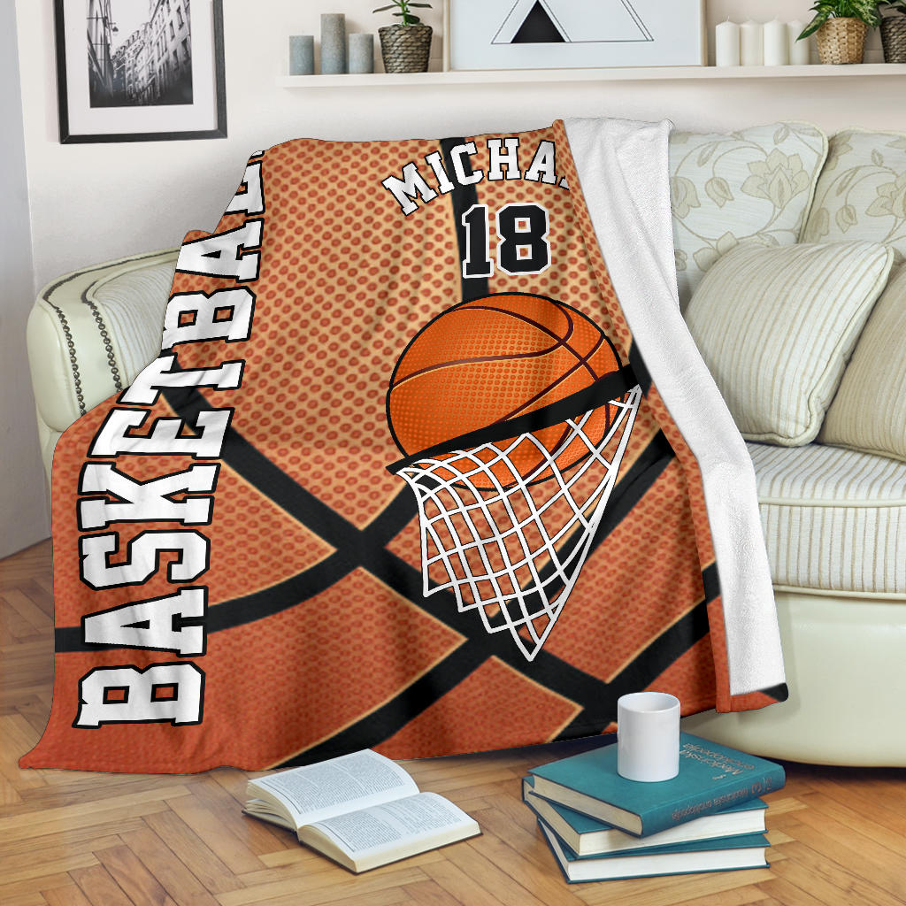 Ohaprints-Fleece-Sherpa-Blanket-Basketball-Gift-For-Son-Boy-Men-Custom-Personalized-Name-Number-Soft-Throw-Blanket-1669-Fleece Blanket