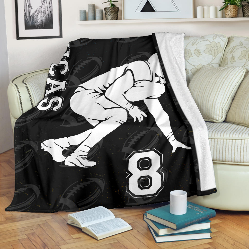 Ohaprints-Fleece-Sherpa-Blanket-American-Football-Gift-For-Son-Boy-Men-Custom-Personalized-Name-Number-Soft-Throw-Blanket-1352-Sherpa Blanket