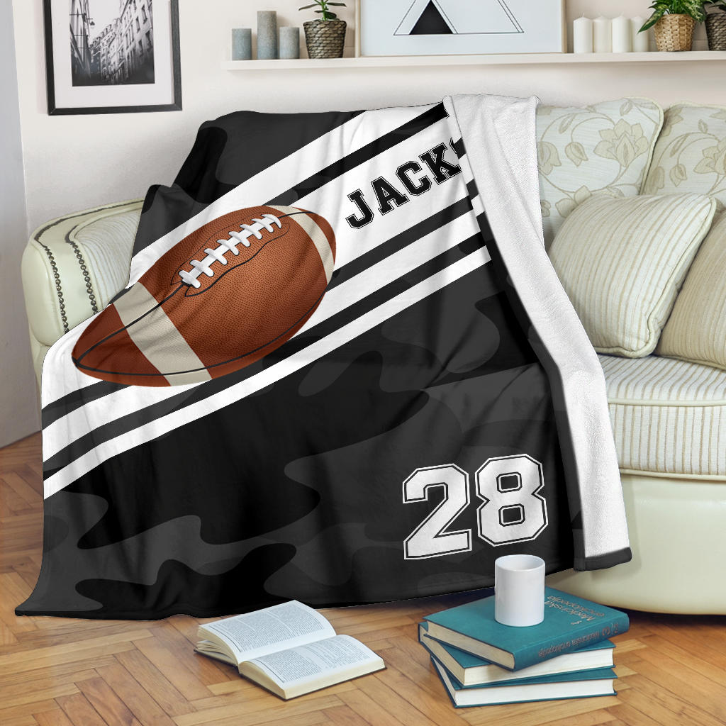 Ohaprints-Fleece-Sherpa-Blanket-American-Football-Gift-For-Son-Boy-Men-Custom-Personalized-Name-Number-Soft-Throw-Blanket-1324-Fleece Blanket