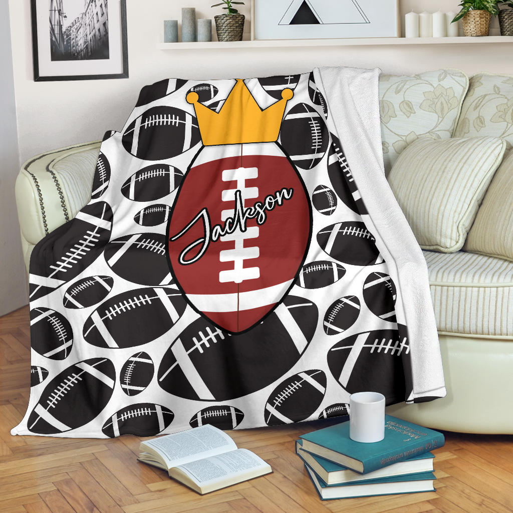 Ohaprints-Fleece-Sherpa-Blanket-American-Football-Gift-For-Son-Boy-Men-Custom-Personalized-Name-Soft-Throw-Blanket-1321-Fleece Blanket