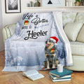 Ohaprints-Fleece-Sherpa-Blanket-Life-Is-Better-With-A-Heeler-Puppy-Dog-Wear-Christmas-Hat-White-Soft-Throw-Blanket-1789-Fleece Blanket