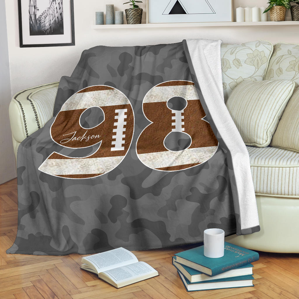 Ohaprints-Fleece-Sherpa-Blanket-American-Football-Gift-For-Son-Boy-Men-Custom-Personalized-Name-Number-Soft-Throw-Blanket-1329-Fleece Blanket