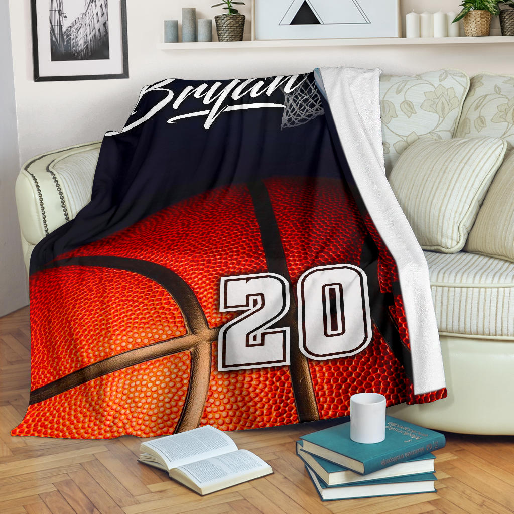 Ohaprints-Fleece-Sherpa-Blanket-Basketball-Gift-For-Son-Boy-Men-Custom-Personalized-Name-Number-Soft-Throw-Blanket-1416-Fleece Blanket