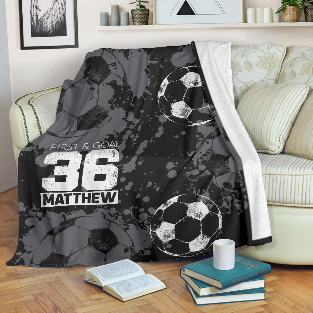 Ohaprints-Fleece-Sherpa-Blanket-Soccer-Dark-Mud-First-Goal-Custom-Personalized-Name-Number-Soft-Throw-Blanket-1348-Sherpa Blanket