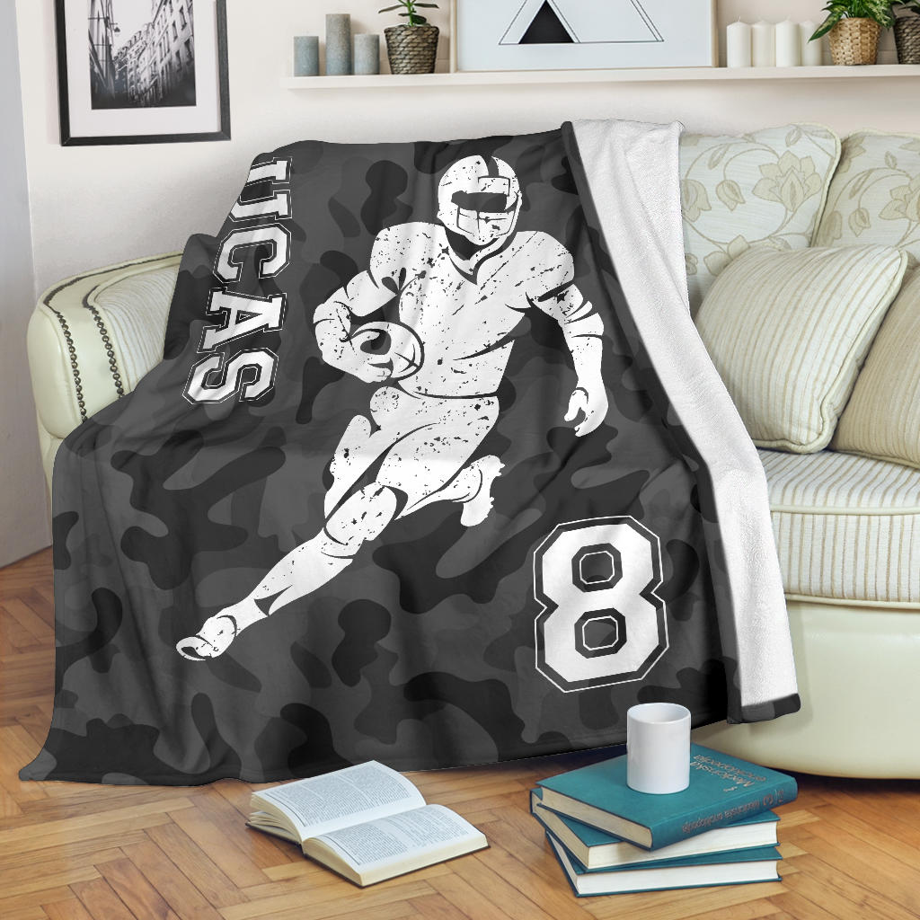 Ohaprints-Fleece-Sherpa-Blanket-American-Football-Gift-For-Son-Boy-Men-Custom-Personalized-Name-Number-Soft-Throw-Blanket-1406-Fleece Blanket