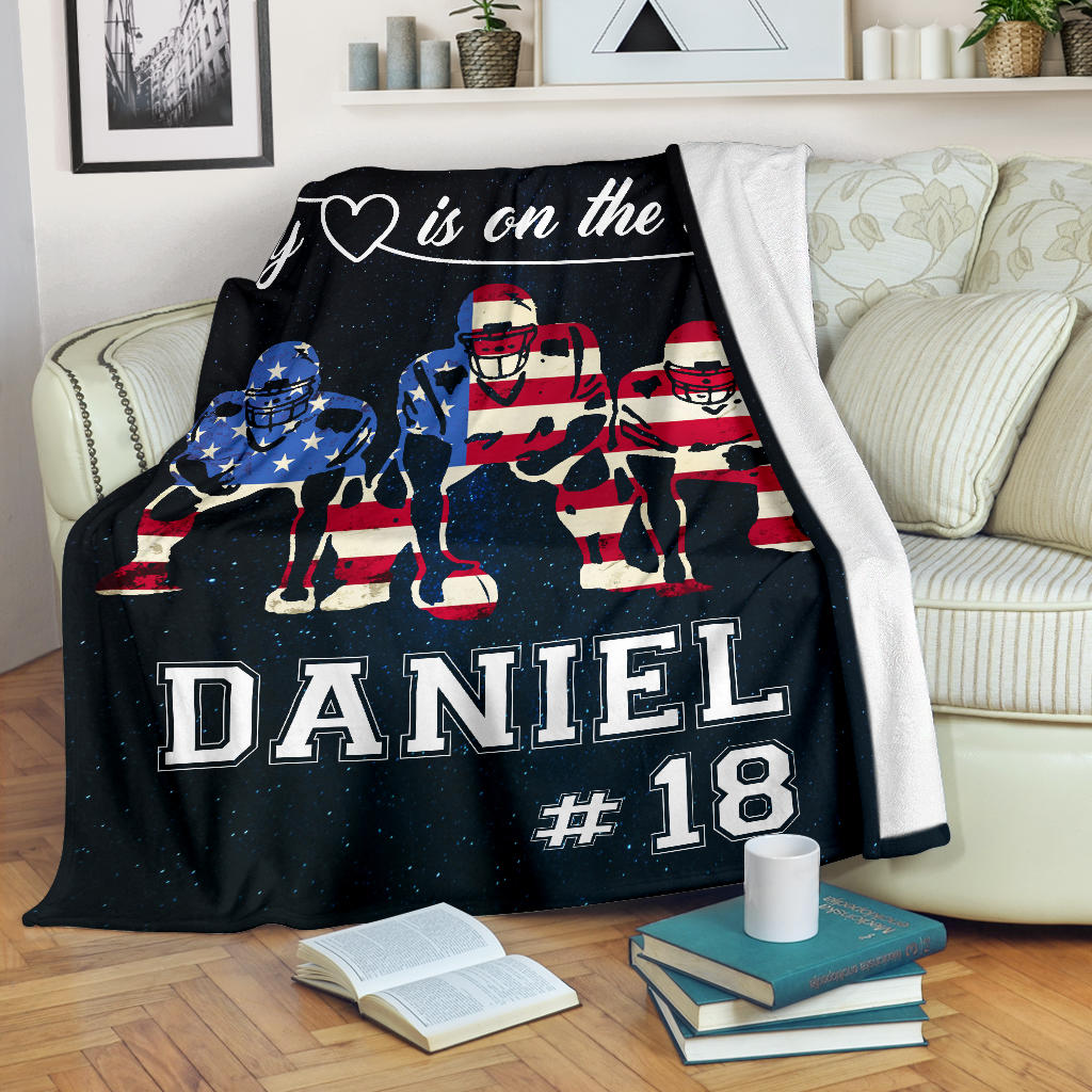 Ohaprints-Fleece-Sherpa-Blanket-American-Football-Gift-For-Son-Boy-Men-Custom-Personalized-Name-Number-Soft-Throw-Blanket-1532-Sherpa Blanket