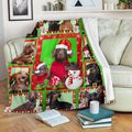 Ohaprints-Fleece-Sherpa-Blanket-Dachshund-Christmas-Snowman-Gift-For-Dog-Lovers-Soft-Throw-Blanket-1743-Fleece Blanket