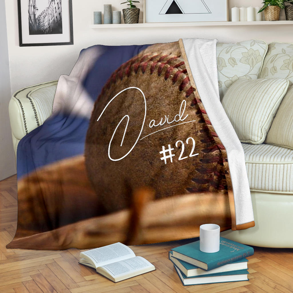 Ohaprints-Fleece-Sherpa-Blanket-Baseball-Gift-For-Son-Boy-Custom-Personalized-Name-Number-Soft-Throw-Blanket-1479-Fleece Blanket