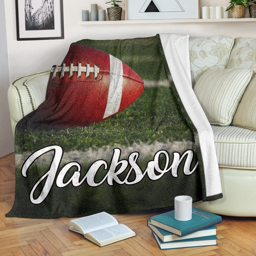 Ohaprints-Fleece-Sherpa-Blanket-American-Football-Gift-For-Son-Boy-Men-Custom-Personalized-Name-Soft-Throw-Blanket-1888-Fleece Blanket