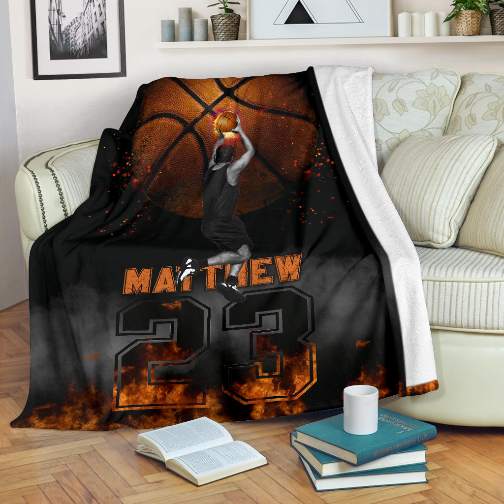 Ohaprints-Fleece-Sherpa-Blanket-Basketball-Gift-For-Son-Boy-Men-Custom-Personalized-Name-Number-Soft-Throw-Blanket-1632-Fleece Blanket