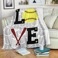 Ohaprints-Fleece-Sherpa-Blanket-Softball-Gift-For-Daughter-Girl-Soft-Throw-Blanket-1802-Fleece Blanket