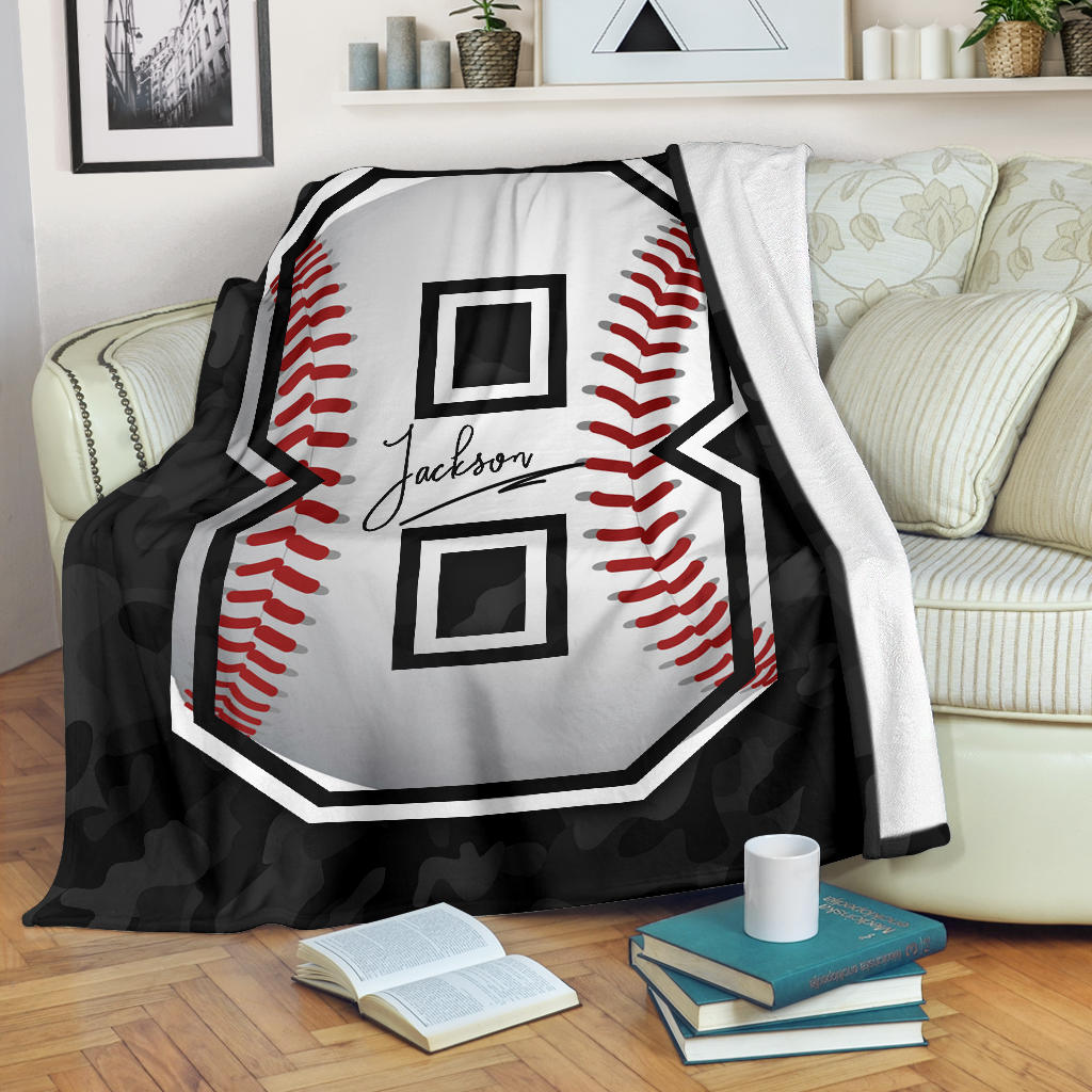 Ohaprints-Fleece-Sherpa-Blanket-Baseball-Gift-For-Son-Boy-Custom-Personalized-Name-Number-Soft-Throw-Blanket-1497-Fleece Blanket