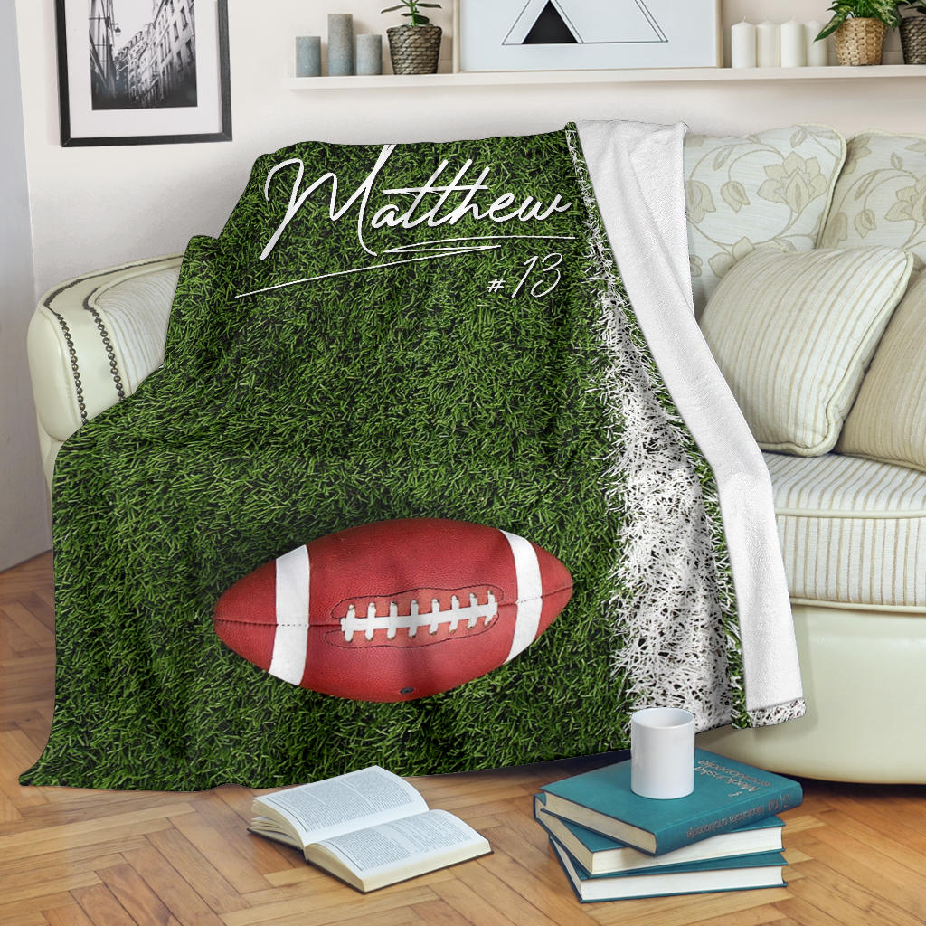 Ohaprints-Fleece-Sherpa-Blanket-American-Football-Gift-For-Son-Boy-Men-Custom-Personalized-Name-Number-Soft-Throw-Blanket-1337-Sherpa Blanket