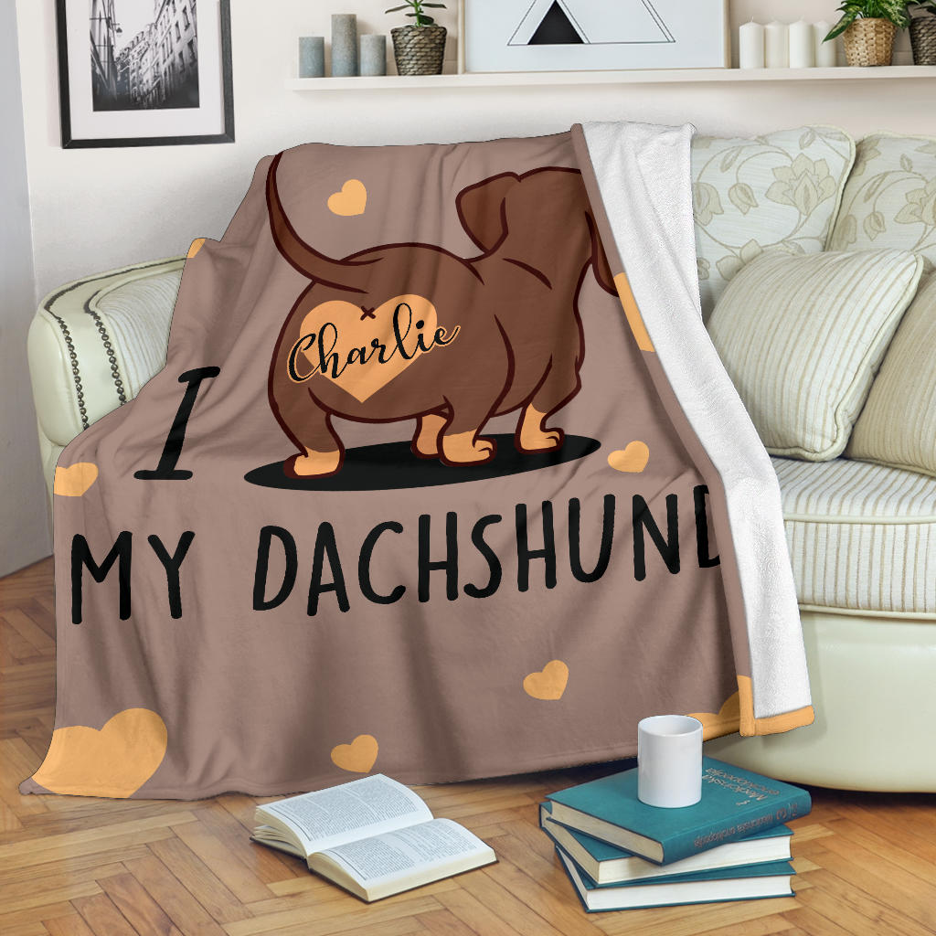 Ohaprints-Fleece-Sherpa-Blanket-Dachshund-My-Love-Dog-Perfect-Gift-For-Lover-Pet-Animals-Custom-Personalized-Name-Soft-Throw-Blanket-1799-Sherpa Blanket