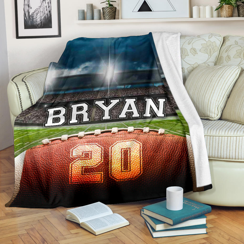 Ohaprints-Fleece-Sherpa-Blanket-American-Football-Gift-For-Son-Boy-Men-Custom-Personalized-Name-Number-Soft-Throw-Blanket-1269-Fleece Blanket