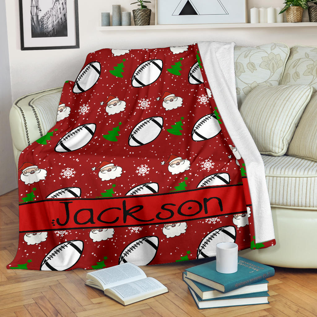 Ohaprints-Fleece-Sherpa-Blanket-American-Football-Gift-For-Son-Boy-Men-Custom-Personalized-Name-Soft-Throw-Blanket-1375-Fleece Blanket