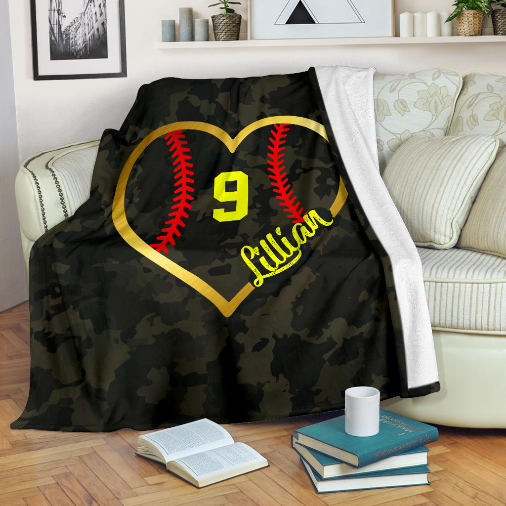 Ohaprints-Fleece-Sherpa-Blanket-Softball-Gift-For-Daughter-Girl-Custom-Personalized-Name-Number-Soft-Throw-Blanket-1805-Sherpa Blanket