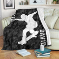 Ohaprints-Fleece-Sherpa-Blanket-Black-Camo-Pattern-Skateboarding-Boy-Custom-Personalized-Name-Soft-Throw-Blanket-1925-Fleece Blanket