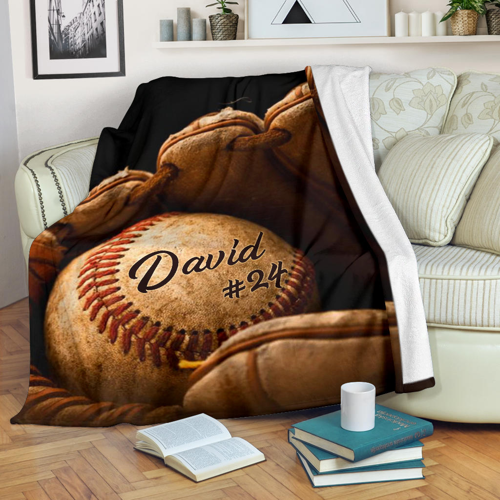 Ohaprints-Fleece-Sherpa-Blanket-Baseball-Gift-For-Son-Boy-Custom-Personalized-Name-Number-Soft-Throw-Blanket-1485-Fleece Blanket