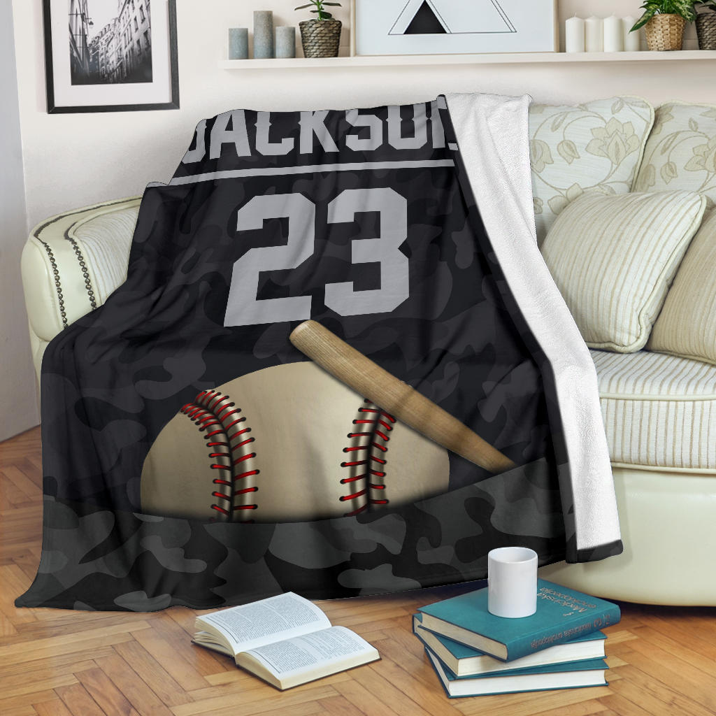 Ohaprints-Fleece-Sherpa-Blanket-Baseball-Gift-For-Son-Boy-Custom-Personalized-Name-Number-Soft-Throw-Blanket-1494-Fleece Blanket