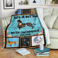 Ohaprints-Fleece-Sherpa-Blanket-Life-Better-With-Dachshund-Gift-For-Dog-Lovers-Soft-Throw-Blanket-1781-Fleece Blanket