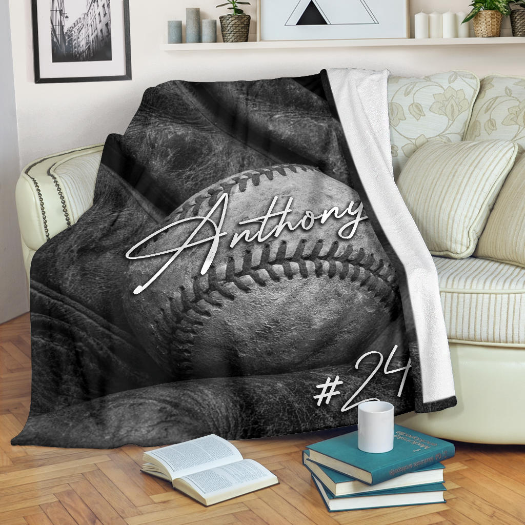 Ohaprints-Fleece-Sherpa-Blanket-Baseball-Gift-For-Son-Boy-Custom-Personalized-Name-Number-Soft-Throw-Blanket-1432-Fleece Blanket