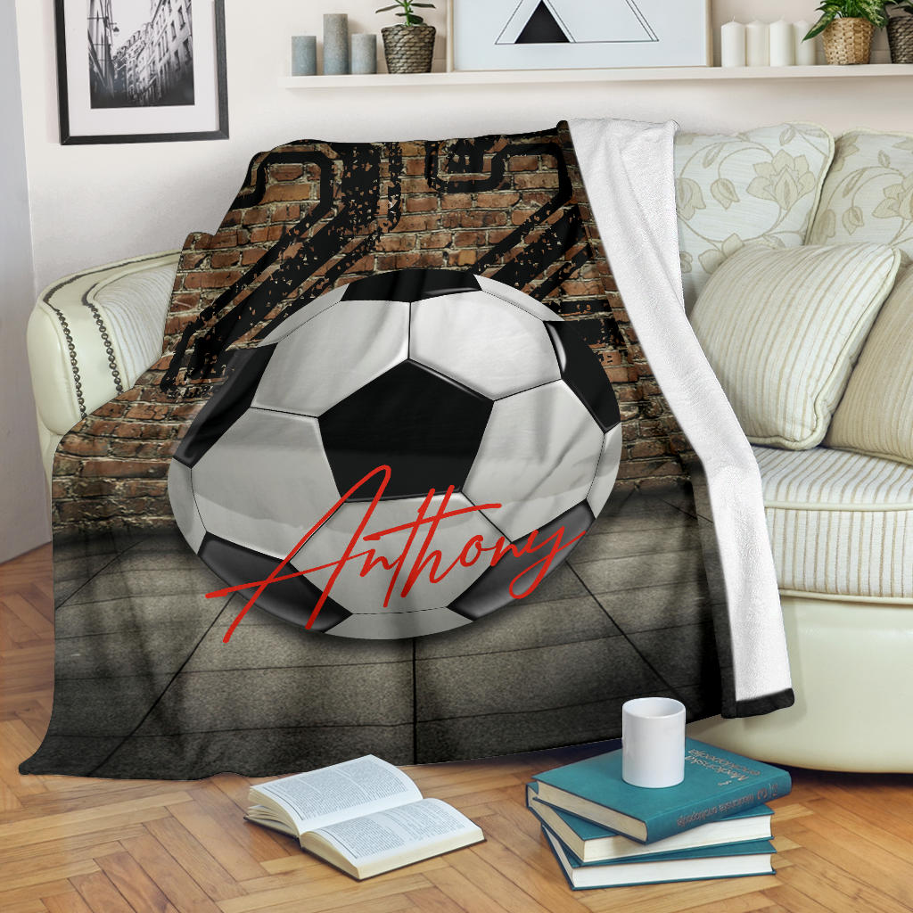 Ohaprints-Fleece-Sherpa-Blanket-Soccer-Balls-With-Wall-Custom-Personalized-Name-Number-Soft-Throw-Blanket-1191-Sherpa Blanket