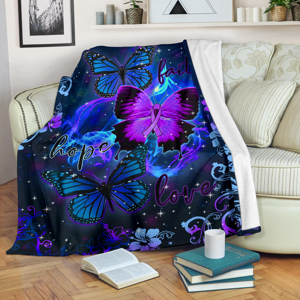 Ohaprints-Fleece-Sherpa-Blanket-Cystic-Fibrosis-Awareness-Purple-Ribbon-Butterfly-Faith-Hope-Love-Blue-Soft-Throw-Blanket-1565-Fleece Blanket