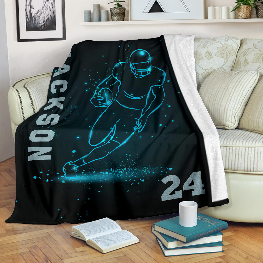 Ohaprints-Fleece-Sherpa-Blanket-American-Football-Gift-For-Son-Boy-Men-Custom-Personalized-Name-Number-Soft-Throw-Blanket-1242-Sherpa Blanket