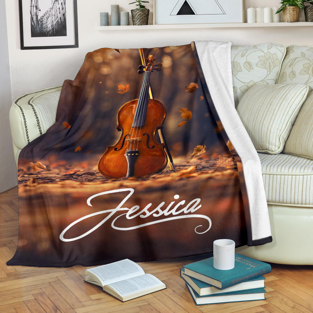 Ohaprints-Fleece-Sherpa-Blanket-Music-Autumn-Violin-Gift-For-Violin-Lovers-Custom-Personalized-Name-Soft-Throw-Blanket-1299-Sherpa Blanket