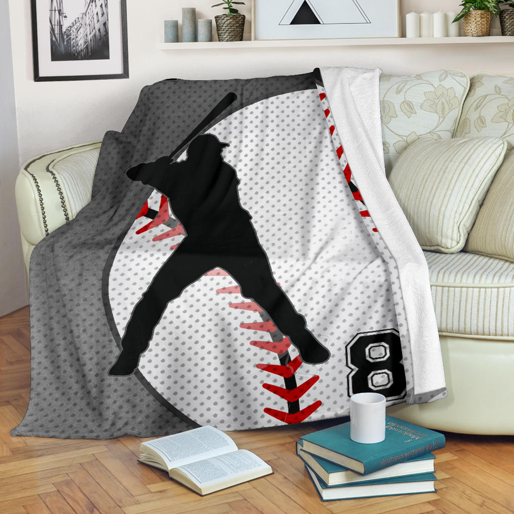 Ohaprints-Fleece-Sherpa-Blanket-Baseball-Gift-For-Son-Boy-Custom-Personalized-Name-Number-Soft-Throw-Blanket-1502-Fleece Blanket