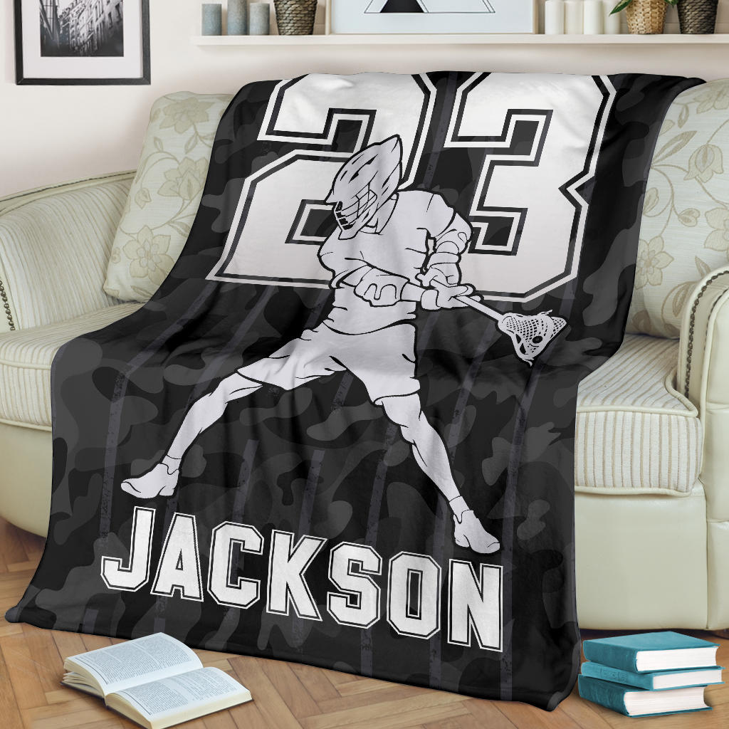 Ohaprints-Fleece-Sherpa-Blanket-Lacrosse-Dark-Camo-Player-Gift-For-Fan-Lovers-Custom-Personalized-Name-Number-Soft-Throw-Blanket-1772-Fleece Blanket